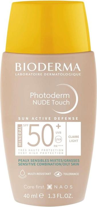 Bioderma Photoderm Nude Touch Mineral SPF50+ dorée (Sonnencreme Gesicht, SPF 50, 40 ml)