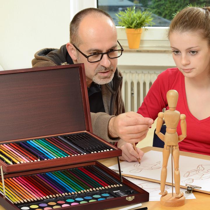 Image du produit Relaxdays Mallette coloriage (Marron, 8 x)