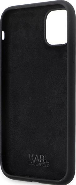 Produktbild Karl Lagerfeld KLHCN61SMHKNPK iPhone 11 / Xr 6.1" czarny/black Silicone Ikonik Metal Pin (Apple iPhone XR, Apple iPhone 11)