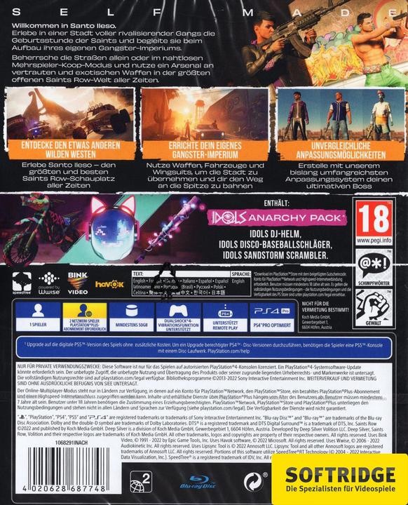 Actual product image Deep Silver Saints Row - Day One Edition (PS4, Multilingual)