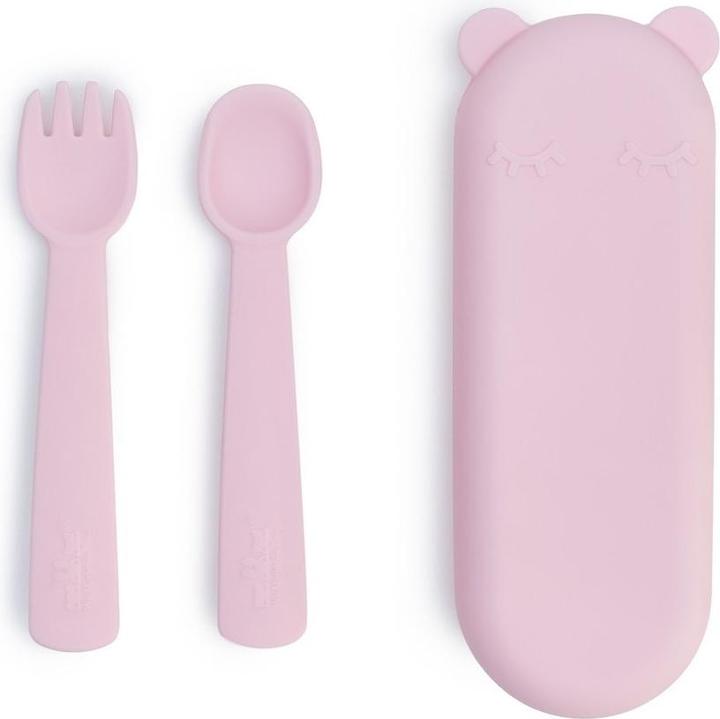 Actual product image We Might Be Tiny Feedie Cutlery Set with Case Powder Pink