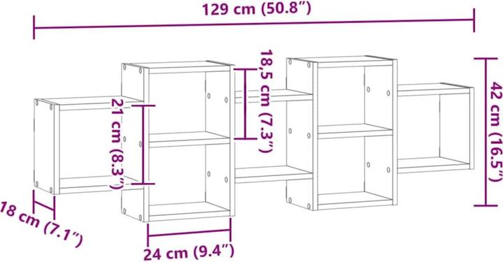 Image du produit VidaXL Étagère murale (129 x 18 x 42 cm)
