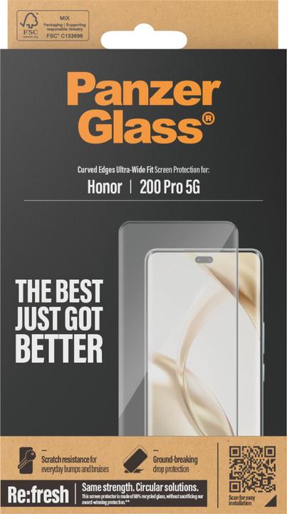 Actual product image PanzerGlass Ultra-Wide Fit (1 Piece, Honor 200 Pro)