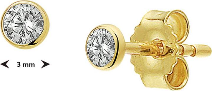 Sparkle14 Ohrknopf Pen Zirkonia - 3 - Gold (Gelbgold)