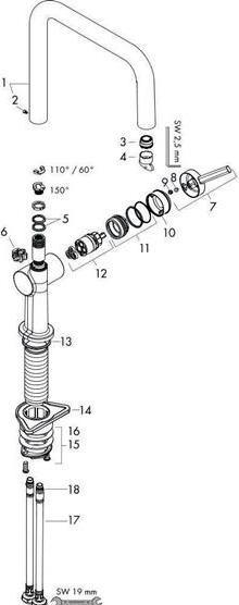 Produktbild hansgrohe Talis M54 Spültischmischer U 220 (mattschwarz)