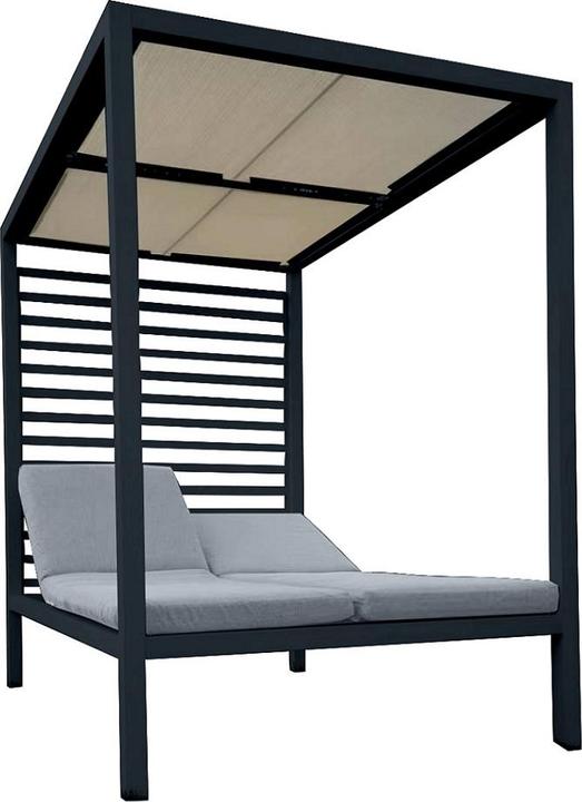 Jet-Line Liegepavillon Pavillon mit Liegen BACCARO weiss Pergola Liegenpavillon (210 cm, 210 cm)