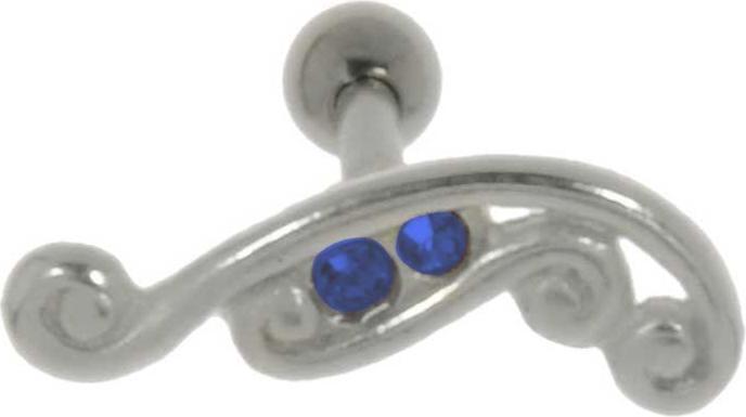 Bijouteria Ohrpiercing (Chirurgenstahl 316L, Kristall, Messing mit Silberbeschichtung)