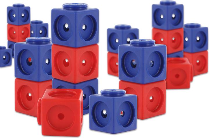 Produktbild Dick-System Riesensteckwürfel-Set magnetisch, 40 Stück, rot-blau