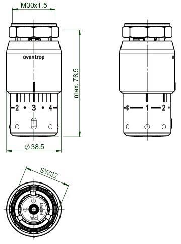 Produktbild Oventrop Uni SH 7-28°C Flüssig-Fühler Thermostat - Weiss/Verchromt (1012065)