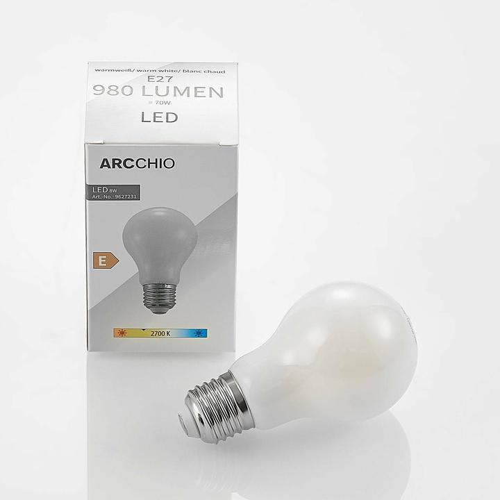 Produktbild Arcchio LED-Lampe E27 8W 2.700K dimmbar, opal (E27, 8 W, 980 lm, 1 x, E)