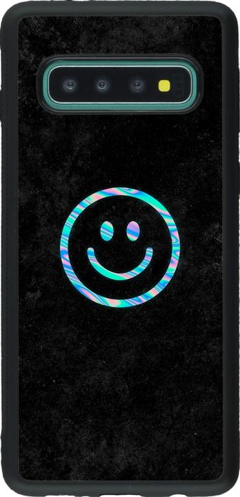 Image du produit PhoneLook Coque Silicone rigide noir Happy smiley irisé (Samsung Galaxy S10)