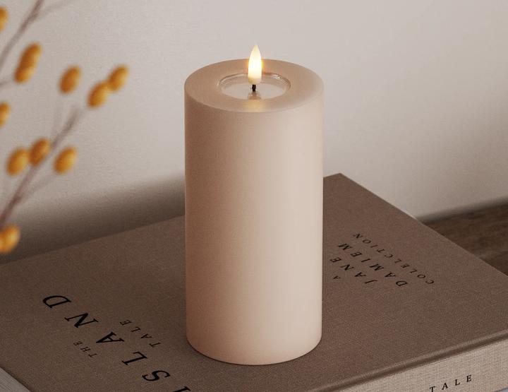 Produktbild Deluxe Homeart Stumpenkerze LED - Rosé 7,5 x 15 cm (1 x)