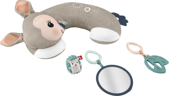 Image du produit Fisher-Price Coussin de jeu faon avec miroir, anneau de dentition et hochet hérisson