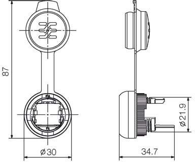 Actual product image Weidmüller Front com skt IP65 RJ45 TIA-A