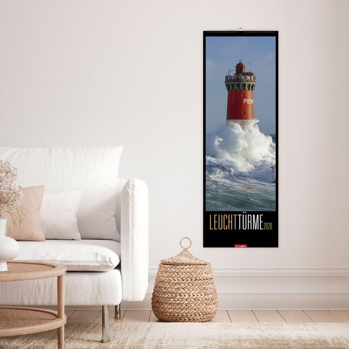 Produktbild Leuchttürme Kalender 2026 (34 x 98 cm, Harter Einband, Deutsch)