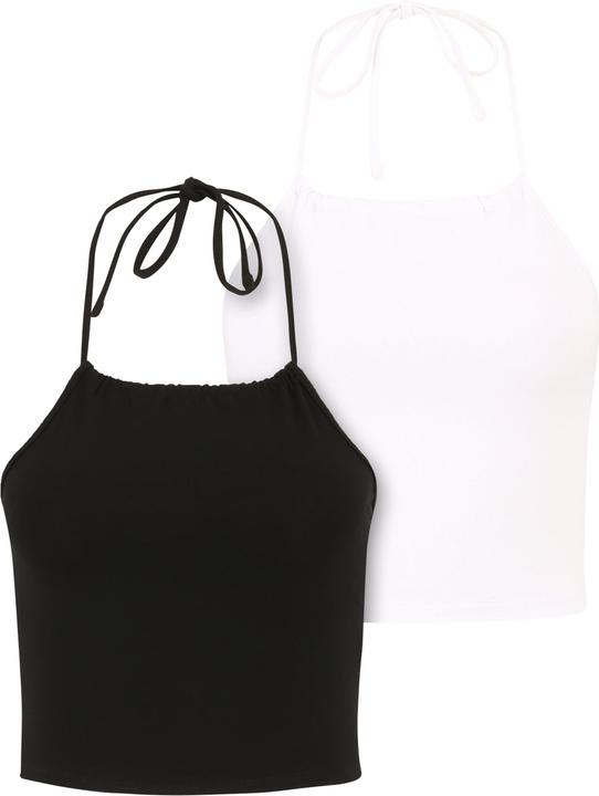 Produktbild Urban Classics Ladies Cropped Neckholder Top 2-Pack (XXL)