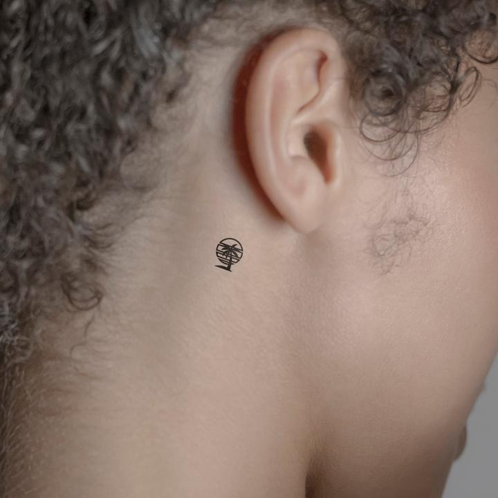 Produktbild minink Temporäres Tattoo: Palme Sonnenuntergang