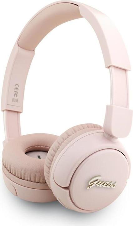 Guess Headphones Bluetooth 5.3 Metal Logo Script pink (30 h, Wireless)