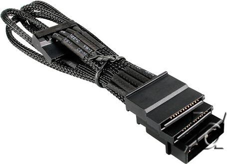 Produktbild NZXT Molex zu 3x SATA Adapter 20cm - premium sleeved black (20 cm)
