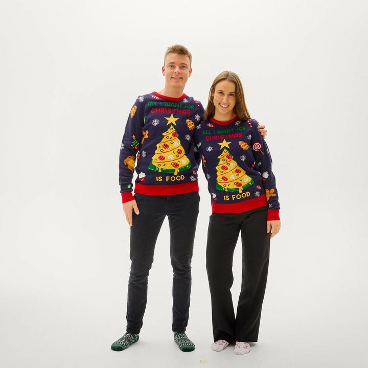 Actual product image Christmas Sweats All I Want For Christmas Is Food LED Sweater (L)