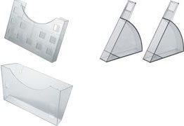 Image du produit Helit Porte-brochures, DIN A5 horizontal-2x DIN A6 vertical gris-transparent, pour fixation murale ou (A5)