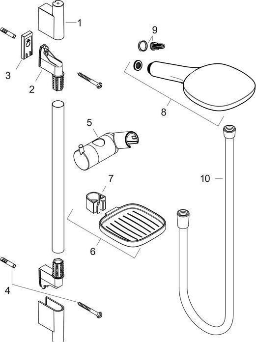 Produktbild hansgrohe Raindance Select E Duschset 120 3 Strahlarten mit Duschstange 90 cm und Seifenschale