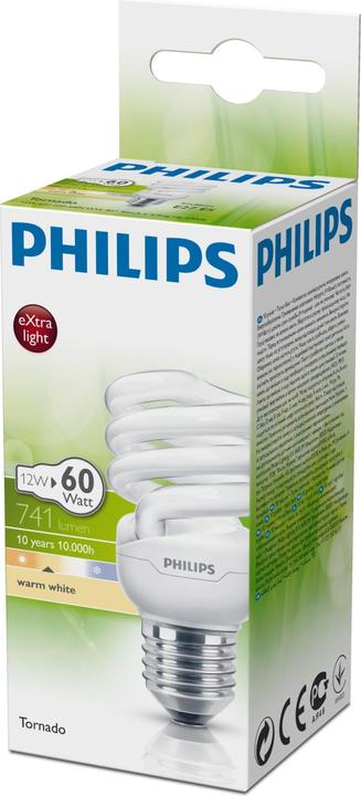 Produktbild Philips Tornado T2 12w 827 E27 (E27, 12 W, 741 lm, A)