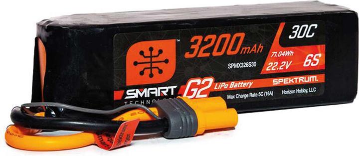 Produktbild Spektrum 3200mAh 6S 22.2V Smart G2 LiPo 30C IC5 (22.20 V, 3200 mAh)