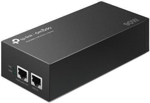 TP-Link POE380S - Gigabit PoE injector, 802.3af/at/bt, 90 W (802.3at (PoE+), 802.3bt (PoE++), 802.3af (PoE), 90 W)
