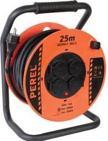 Velleman PROFESSIONAL NEOPRENE CABLE REEL - 25 m - 3G2.5 - 4 SOCKETS - FRENCH SOCKET (25 m, 3 mm²)