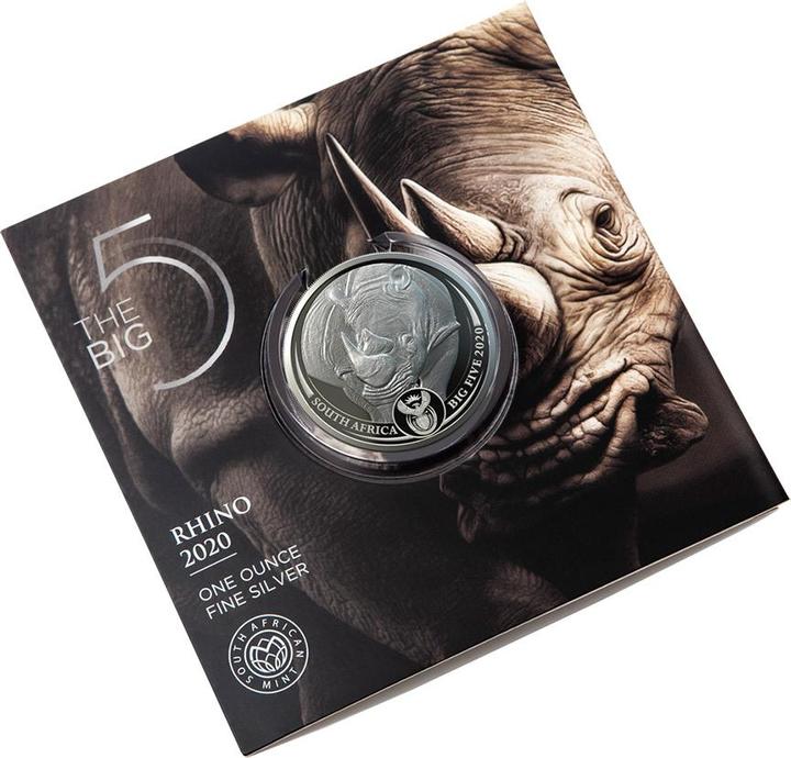 Actual product image South Africa Mint Silver Rhino 1 oz - Big Five Series I - 2020 (999, 2020)