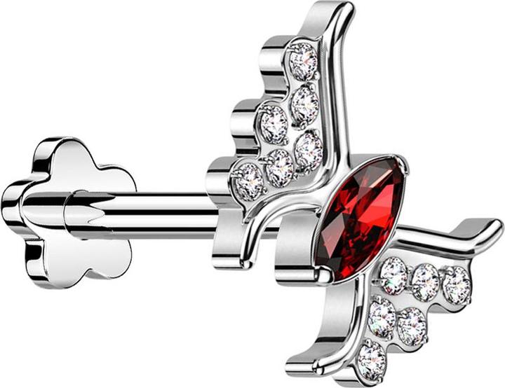 Star Piercing Micro Labret silber mit Kugel (Chirurgenstahl 316L)
