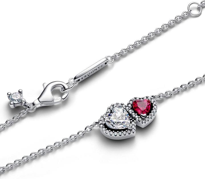 Produktbild Pandora Necklace with pendant Halo Hearts (925 Sterling Silber, 45 cm)