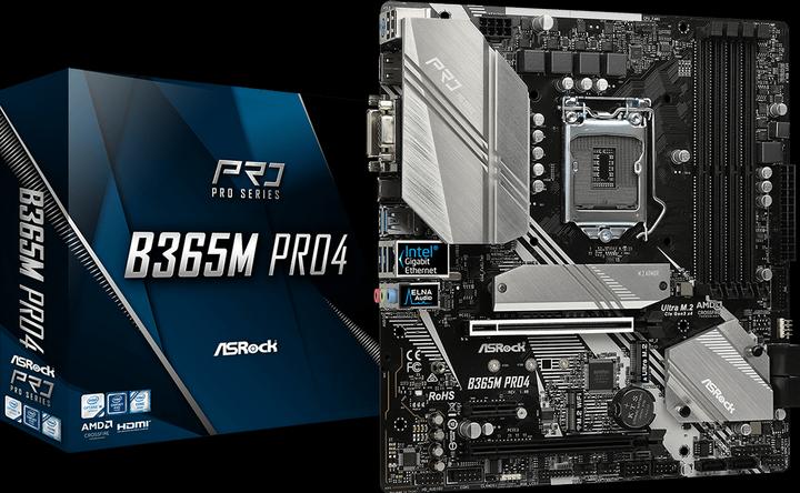 Actual product image AsRock B365M Pro4 (LGA 1151, Intel B365, mATX)