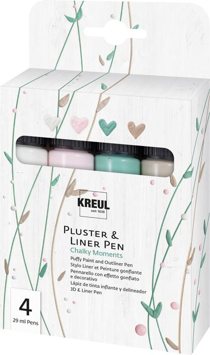 Produktbild Kreul Pluster & Liner Pen Set (Mint, Rosé, Nougat, Weiss, 29 ml)