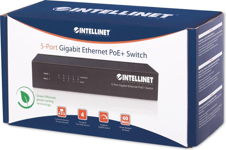 Produktbild Intellinet Gigabit Ethernet PoE+ Switch (5 Ports)