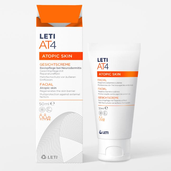 Actual product image Leti LETIAT4 Atopic Skin Facial Cream, 50 ml Cream (50 ml, 24h cream, SPF 50)