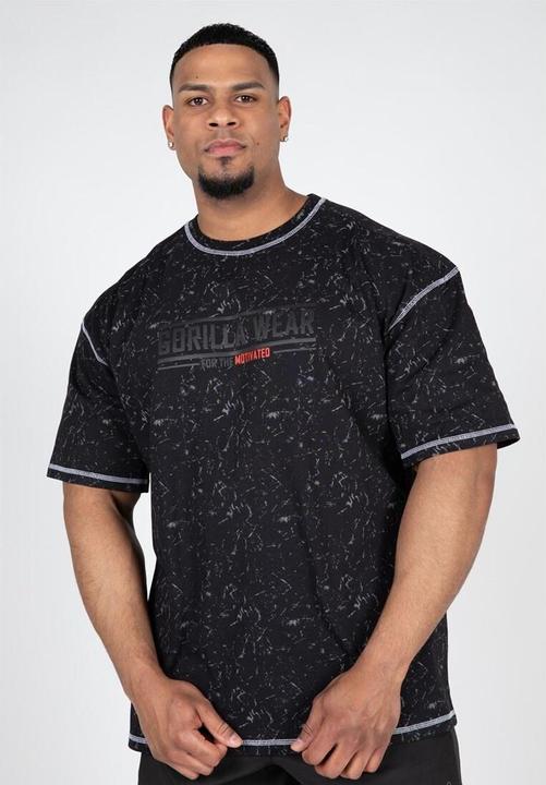 Produktbild Gorilla Wear Saginaw Oversized T-Shirt - Schwarz Meliert (XXL)