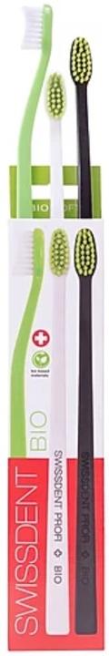 Immagine prodotto Swissdent Spazzolino da denti biologico, spazzolini in plastica all'olio di ricino biologico (3 pezzi) vegan (Morbido, 3 x)