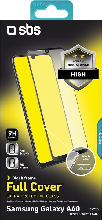 Image du produit SBS Protection d'écran en verre Full Cover pour Samsung Galaxy A40 (1 pièce(s), Samsung Galaxy A40)