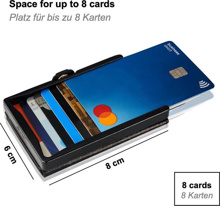 Image du produit Slimpuro Porte-monnaie en cuir grainépour 8 cartes