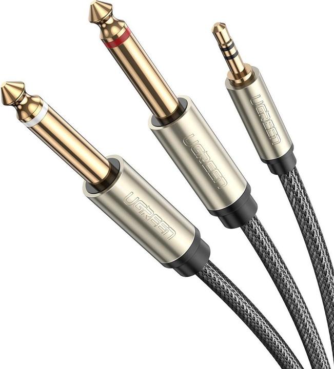 Immagine prodotto Ugreen AV126 Cavo da TRS 3,5 mm a 2x TS 6,35 mm - 3 m (grigio) (3 m)
