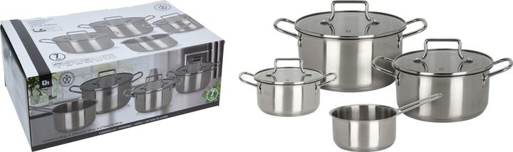 Actual product image Excellent Houseware 7-piece saucepan set (Pan set + pot set, Stainless steel)