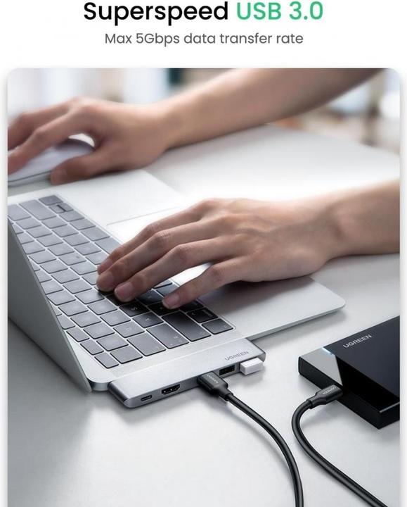 Image du produit Ugreen 5 in 2 -C Hub (USB-C, 5 Ports)