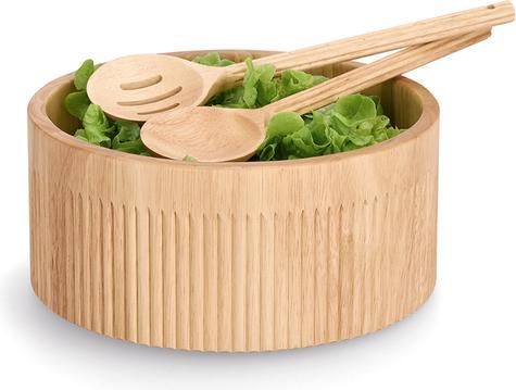 Produktbild Zeller Present Salatbesteck-Set "Stripes", 2-tlg., Gummibaum (Salatbesteck)