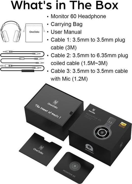 Actual product image OneOdio Headphones Monitor 60 (Cable)