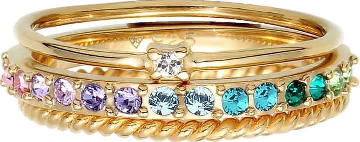 Produktbild Elli Kristall Ring, Multi-Color, Ring Set (66, 925 Silber)