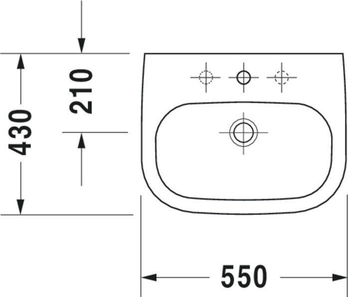 Produktbild Duravit Waschtisch D-Code 55 cm wei 2310550000 (430 mm, 550 mm)