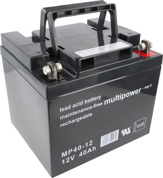 Actual product image Multipower MP40-12 12V 40Ah Bleiakku AGM Blei Gel Akku (12 V, 40 Ah)