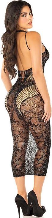 Actual product image Leg Avenue Seamless cut long dress, black, one size fits all (One size)
